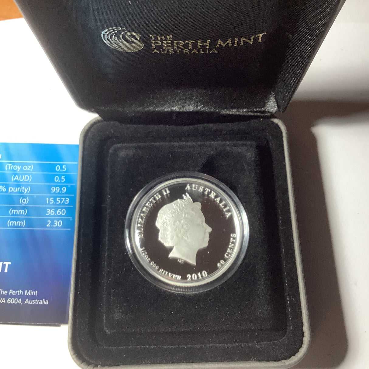 2010 Australian Sea Life The Reef Moray Eel 1/2 ounce silver proof coin