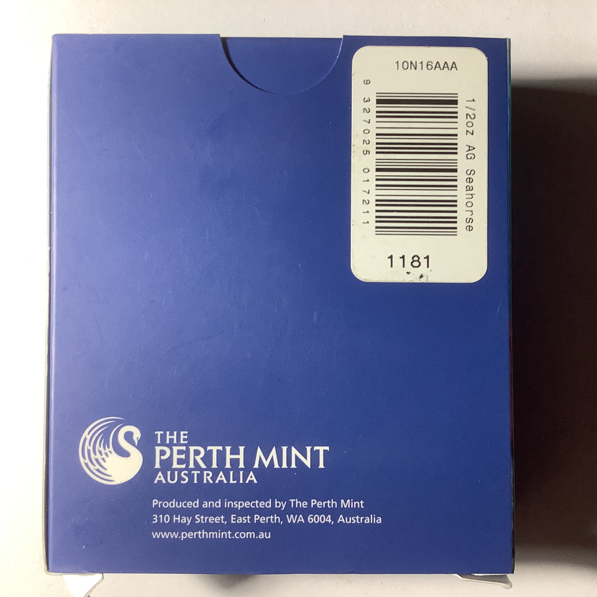 2010 Australian Sea Life Sea Horse 1/2 ounce silver proof coin