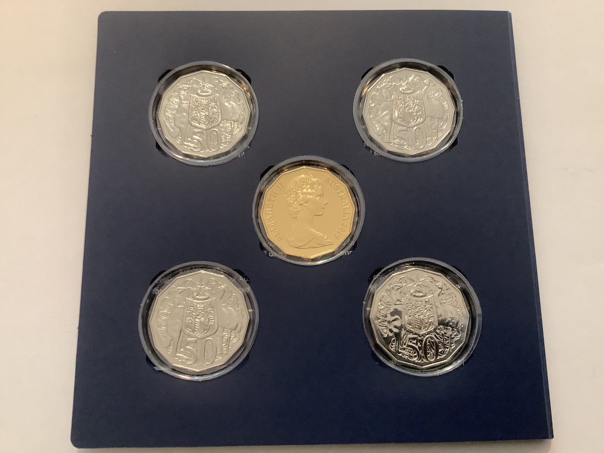 2019 50th Anniversary of the Dodecagon 50c Coin 5 Coin Set