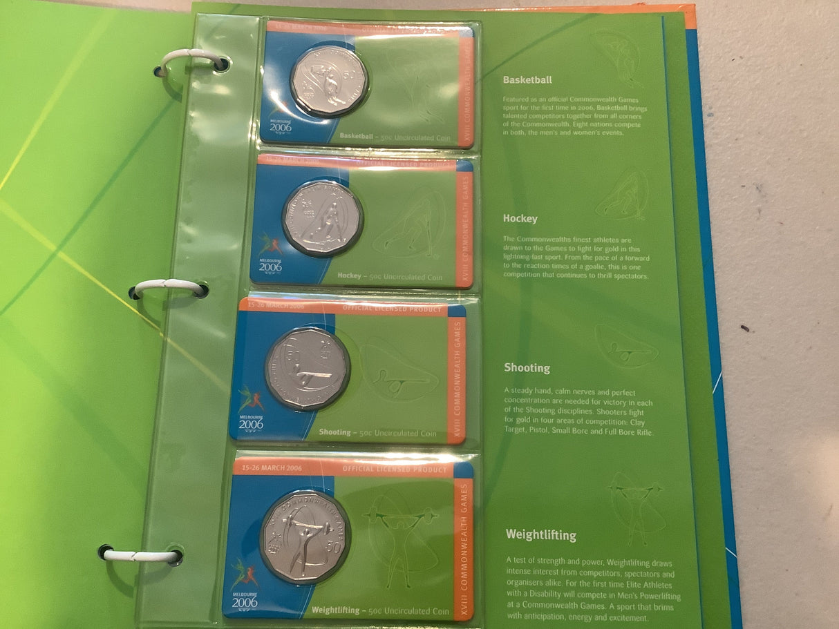 2006 Melbourne Commonwealth Games Uncirculated Coin Collection in Folder.