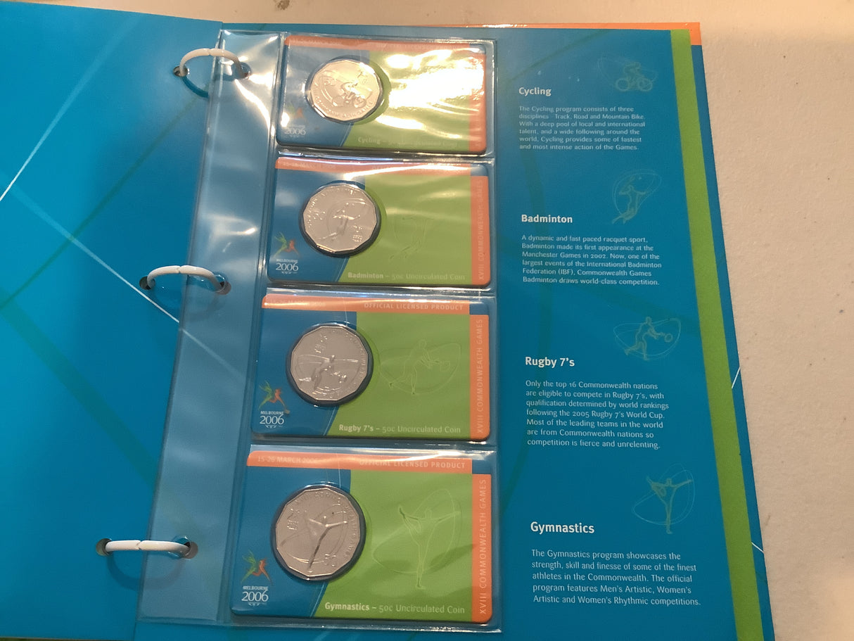 2006 Melbourne Commonwealth Games Uncirculated Coin Collection in Folder.