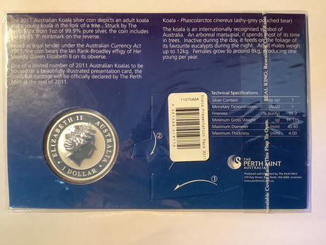 2011 $1 Australian Koala Silver Coin.