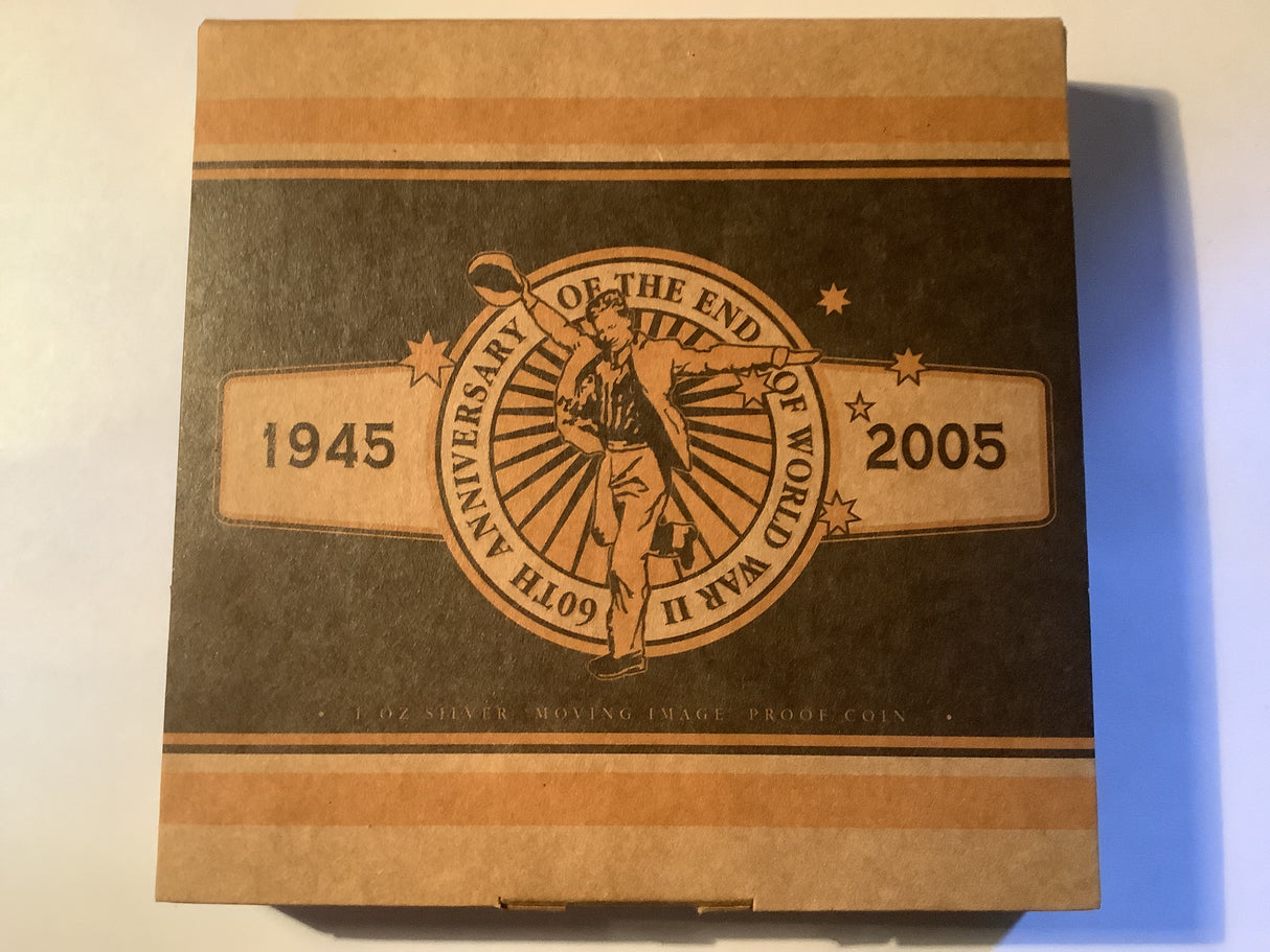 2005 $1 60th Anniversary of the End of World War II Lenticular 1oz Silver Proof Coin