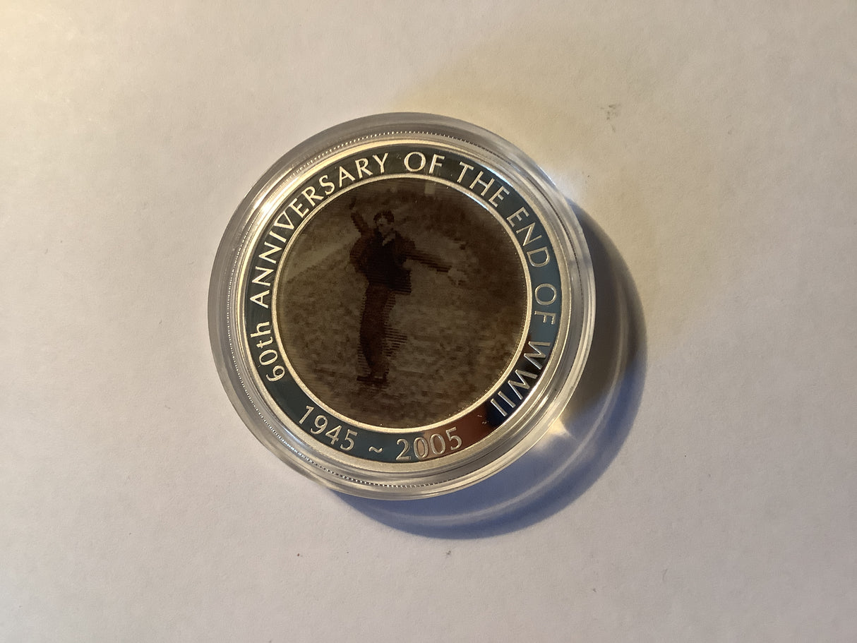 2005 $1 60th Anniversary of the End of World War II Lenticular 1oz Silver Proof Coin