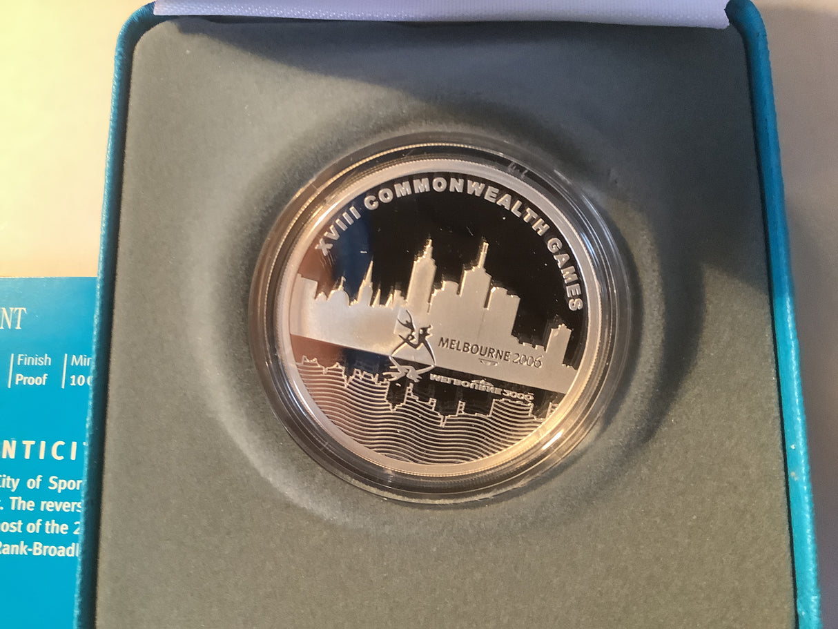 2006 $5 Commonwealth Games Fine Silver Proof Coin. City of Sport.
