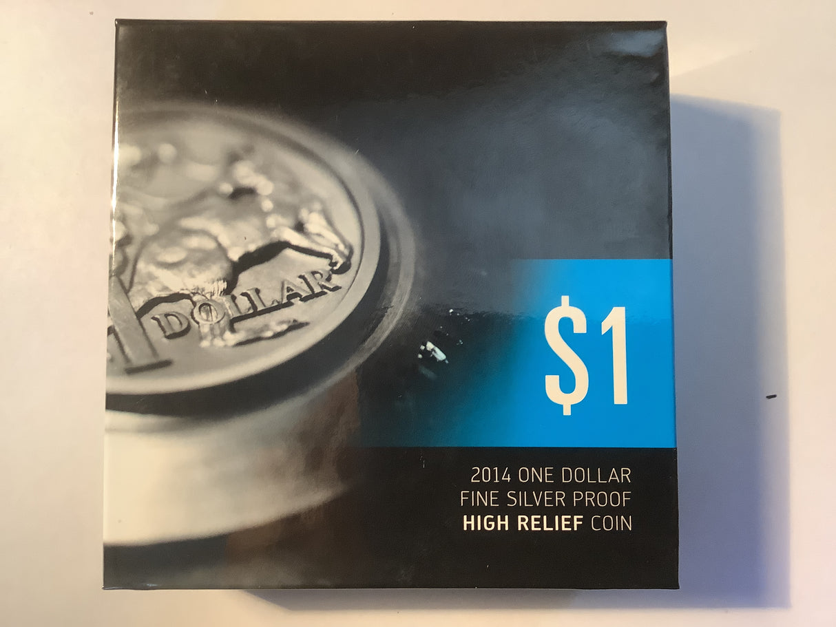 2014 $1 Fine Silver Proof High Relief Coin.
