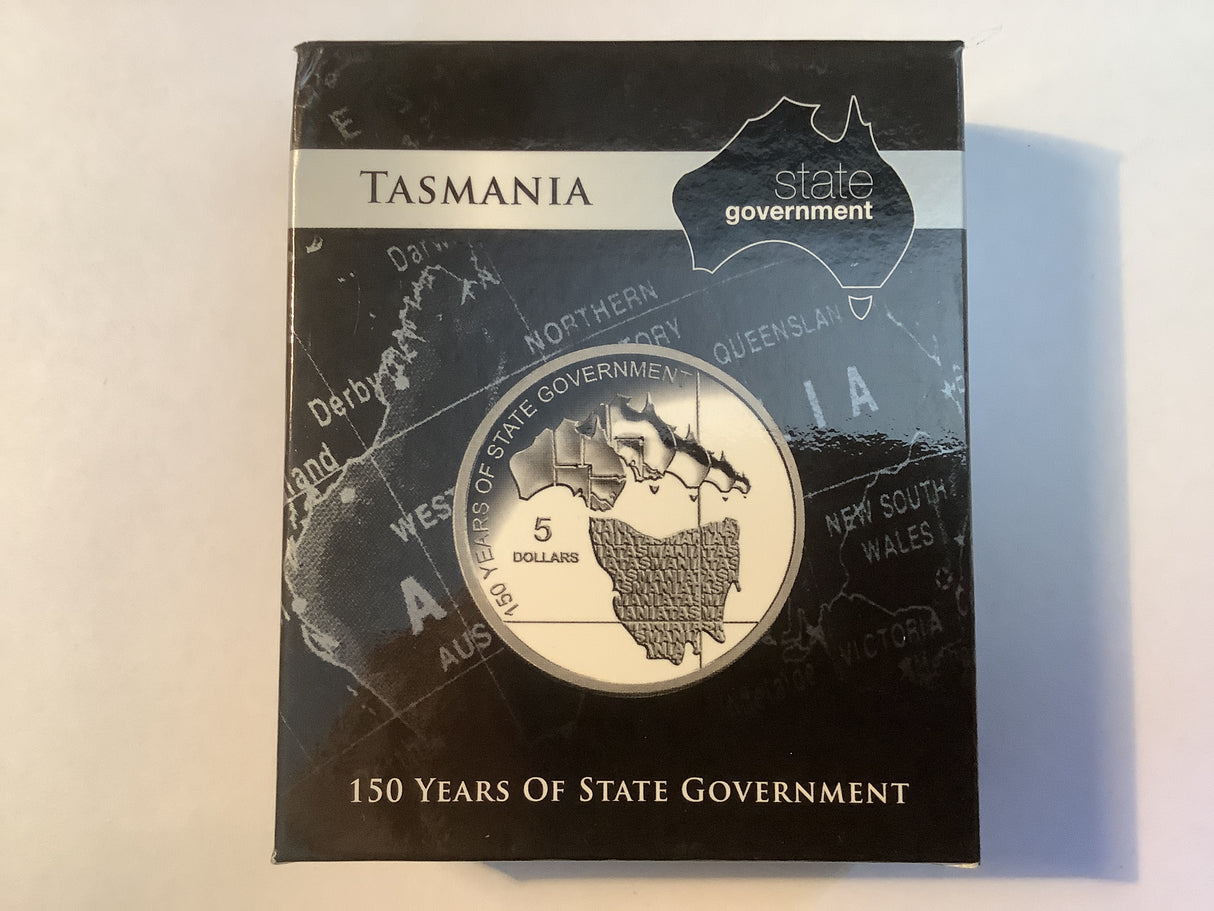 2006 $5 150 Years of State Government Silver Proof Coin. Tasmania.