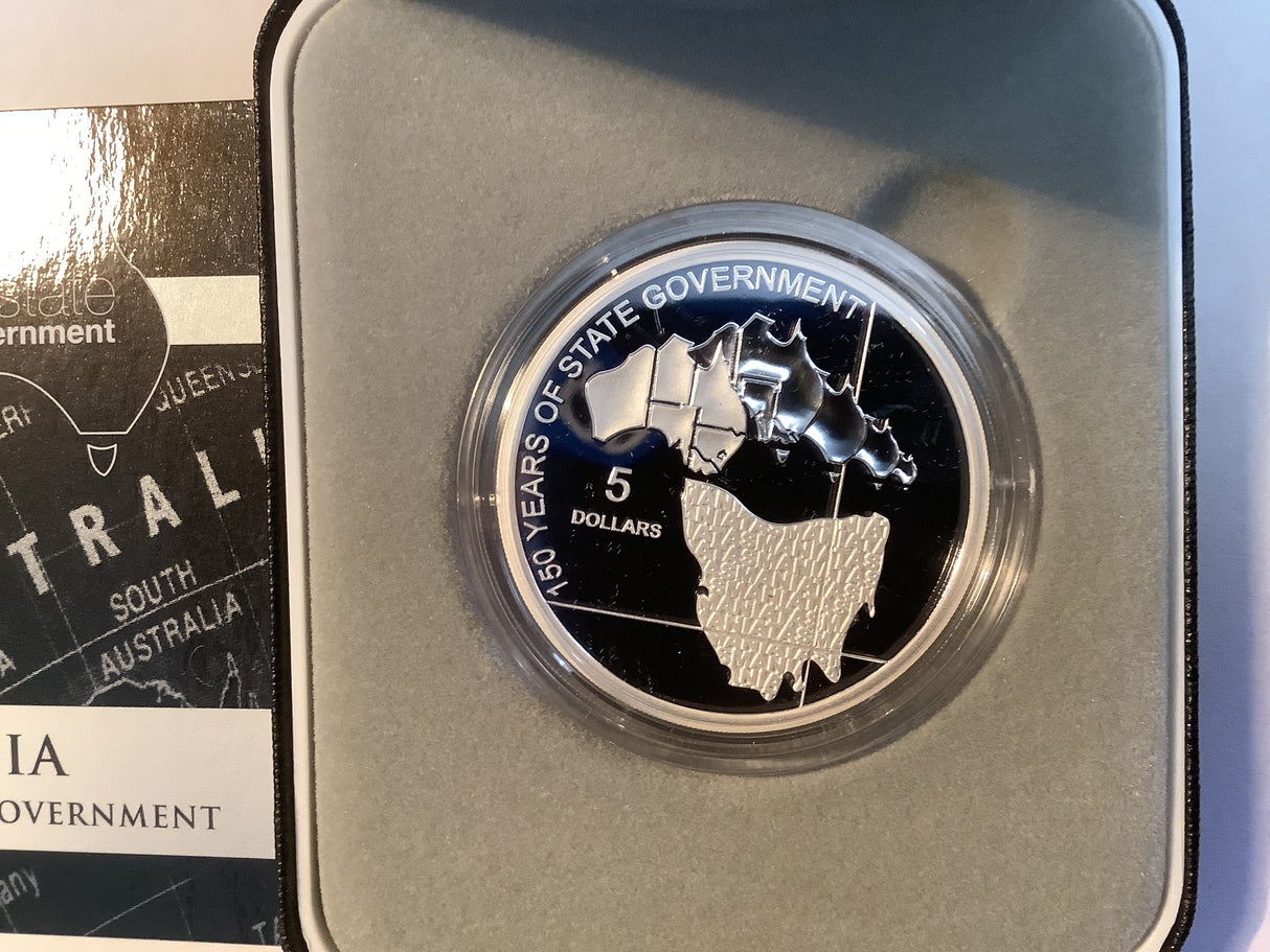 2006 $5 150 Years of State Government Silver Proof Coin. Tasmania.