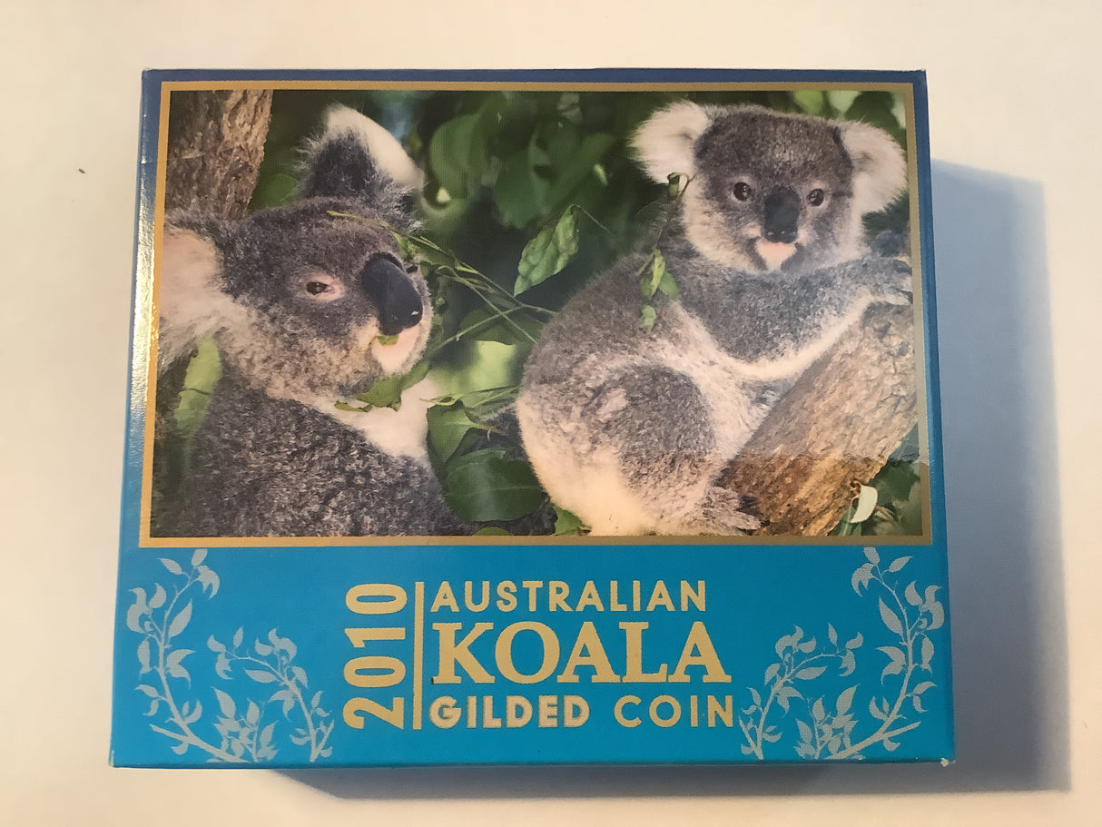 2010 $1 Australian Koala Gilded 1 ounce silver Coin.