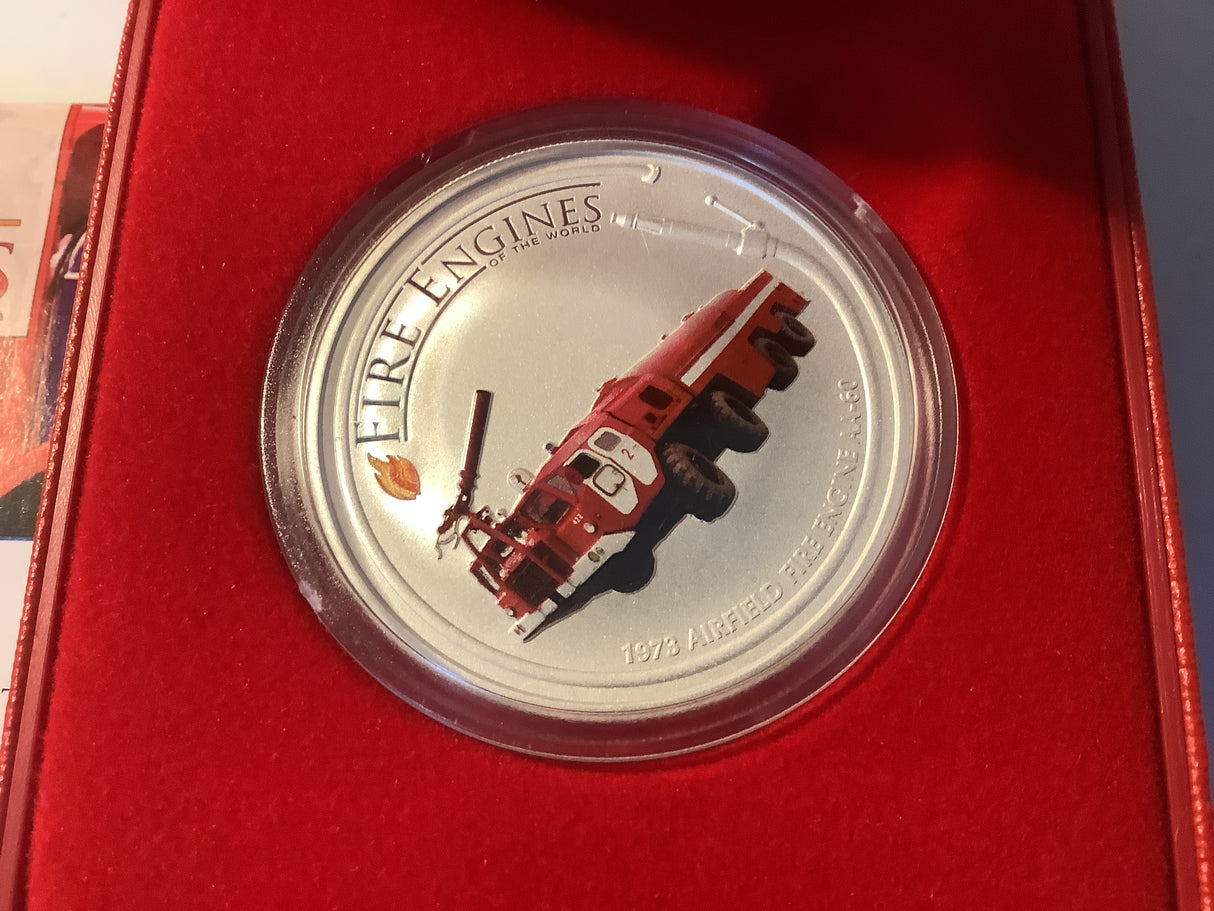 2006 $1 Fire Engines of the World Silver Coin. AA-60 Airfield Fire Engine.