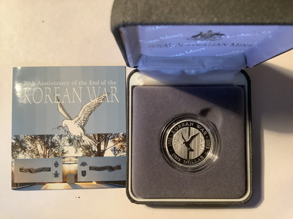 2003 $1 50th Anniversary of the end of the Korean War Silver Proof Coin.