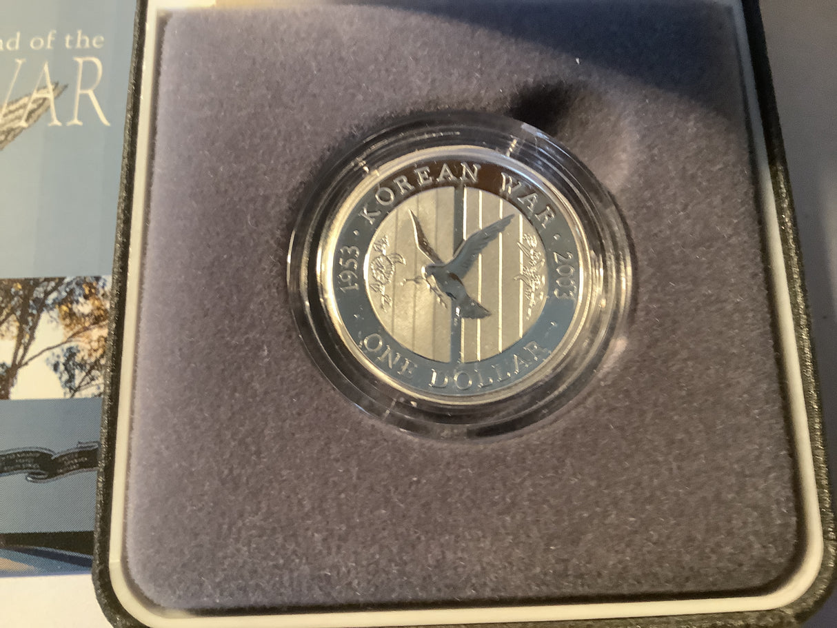 2003 $1 50th Anniversary of the end of the Korean War Silver Proof Coin.