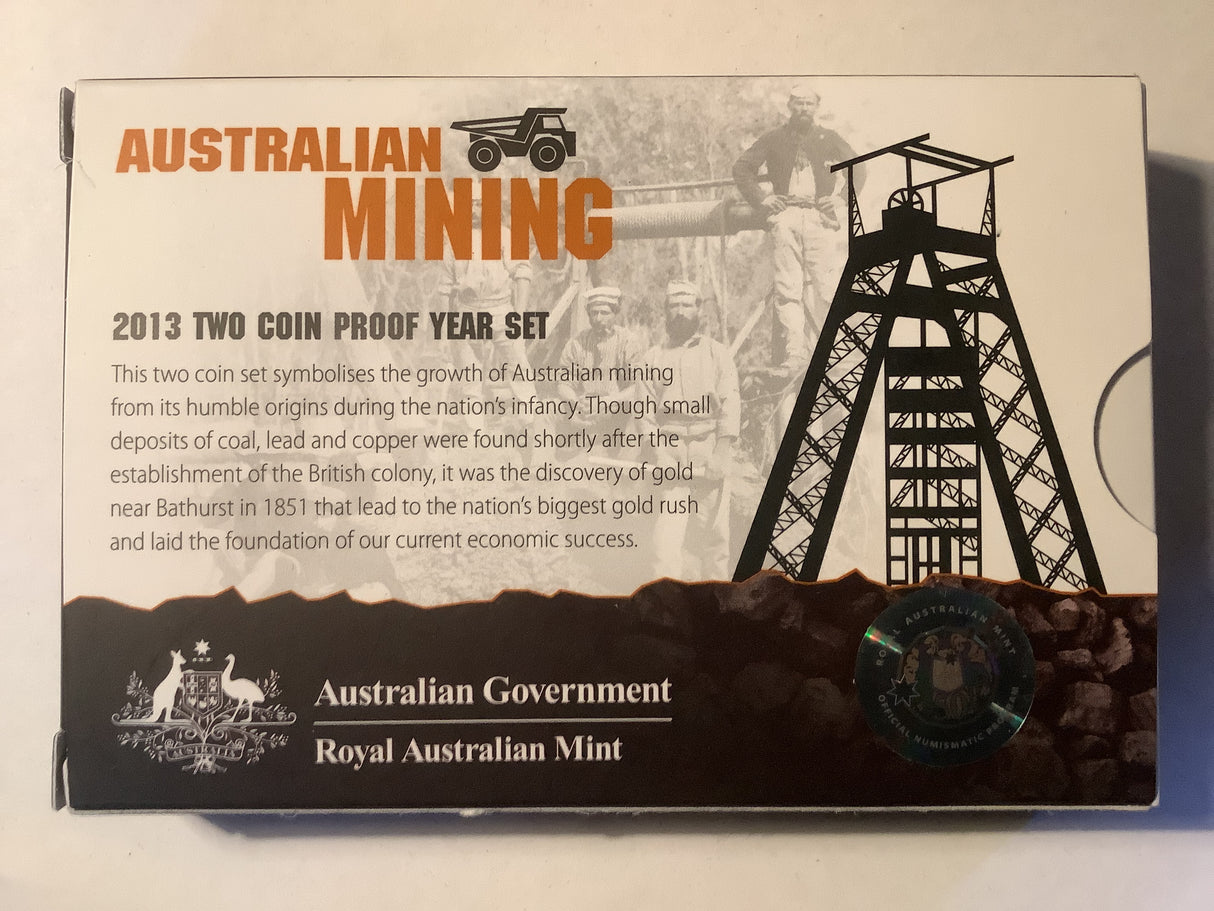 2013 Two Coin Proof Set. Australian Mining.