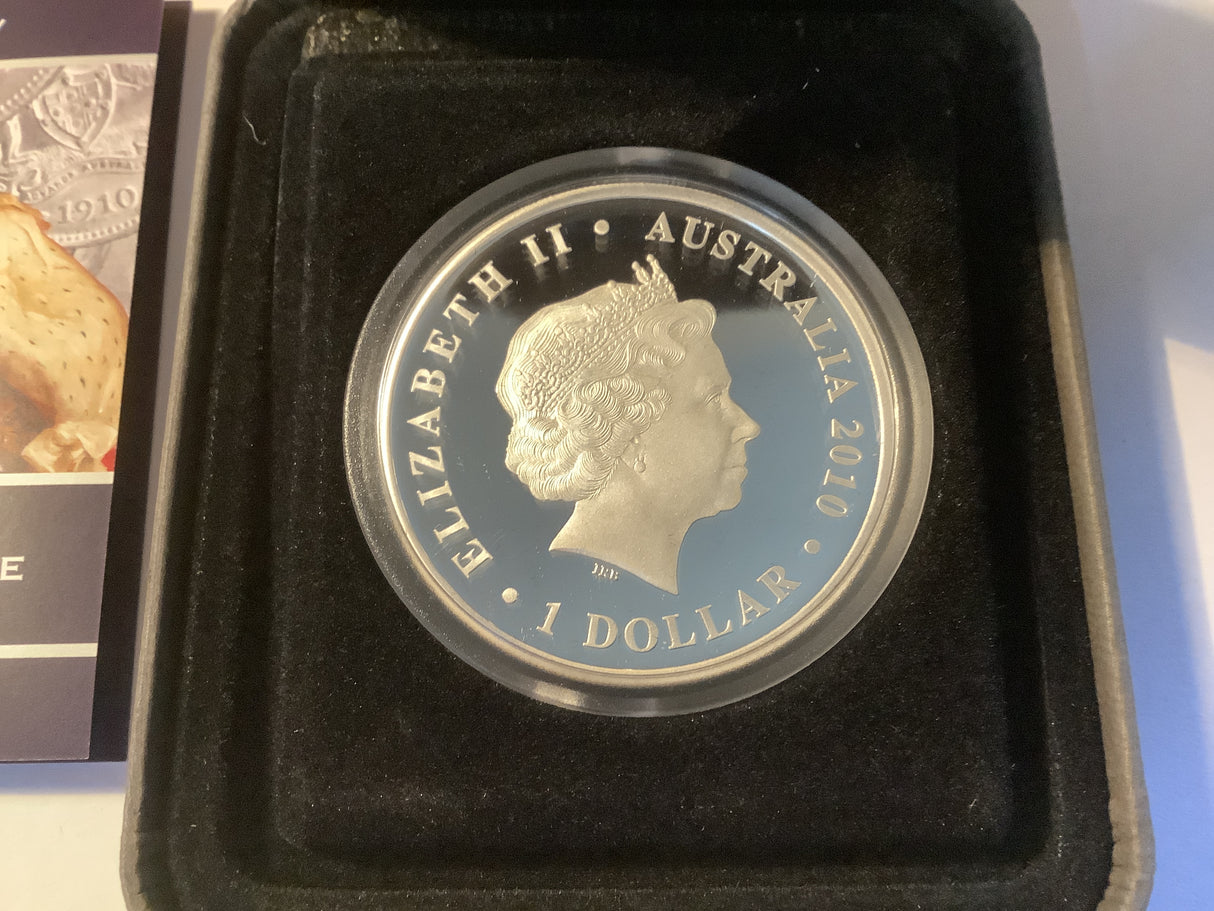2010 $1 Centenary of Australian Commonwealth Silver Coinage. 1910-2010.