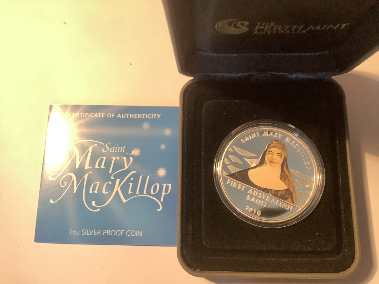 2010 $1 Silver Proof Coin. Saint Mary Mackillop.