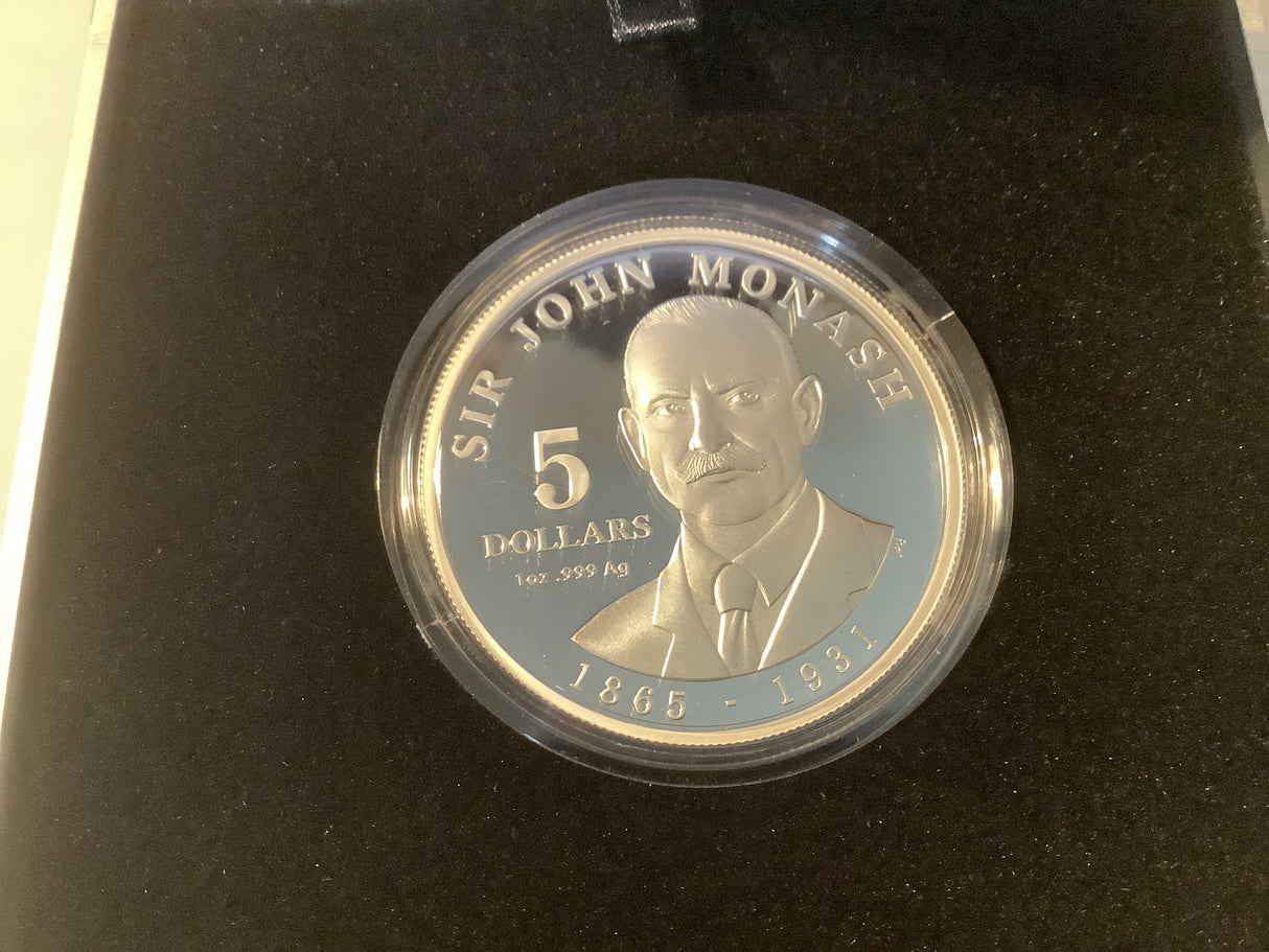 2018 $5 1 ounce Silver Proof Coin. Sir John Monash.