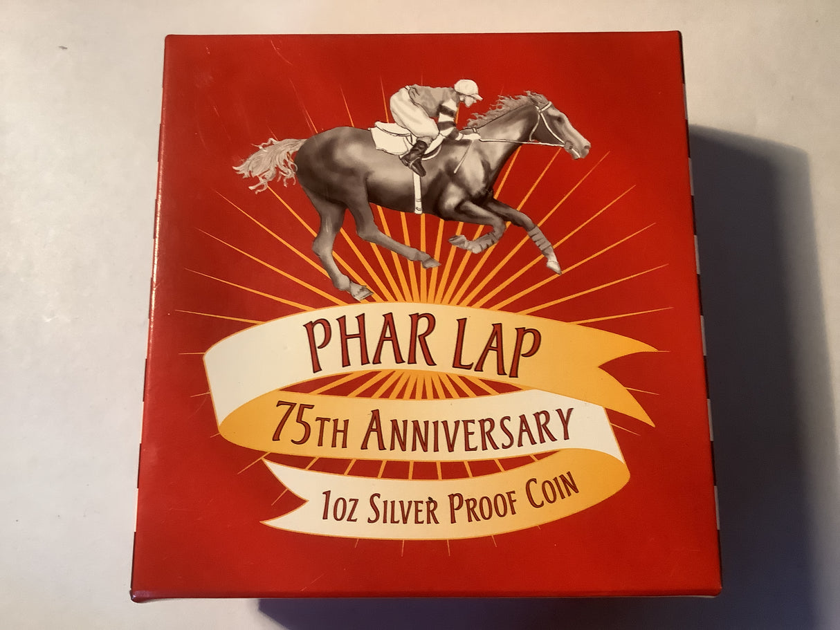 2007 $1 75th Anniversary of Phar Lap 1 ounce silver proof coin.