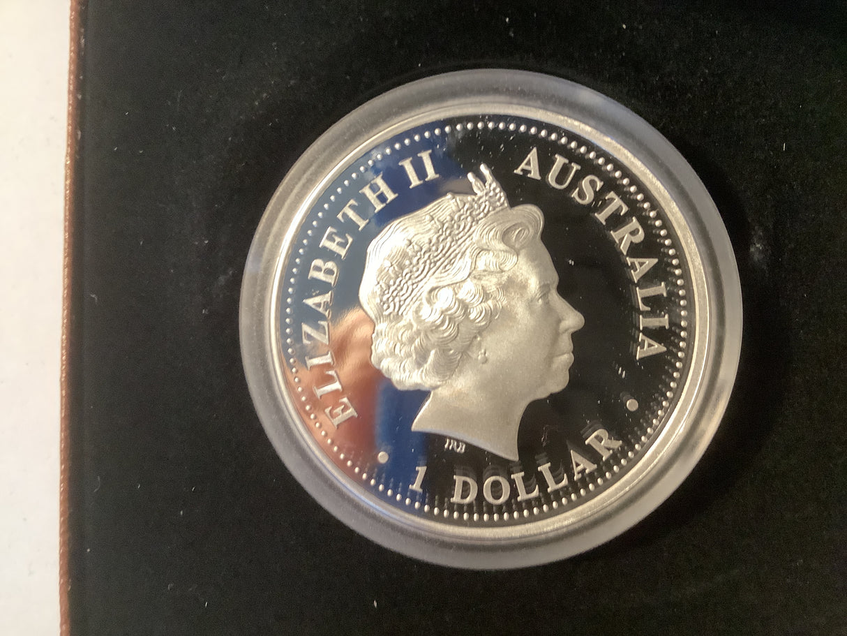 2007 $1 75th Anniversary of Phar Lap 1 ounce silver proof coin.
