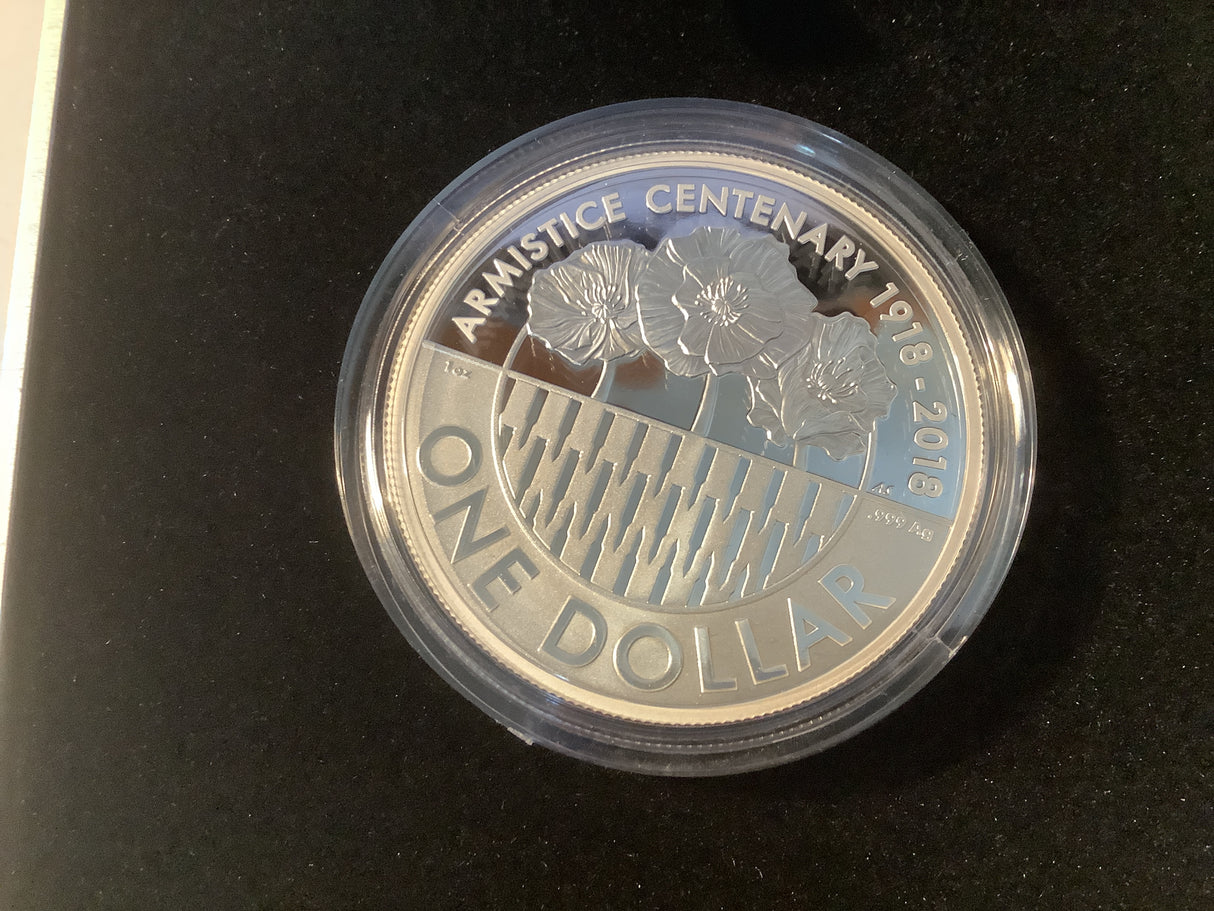 2018 $1 Fine Silver Proof Coin. Armistice Centenary.