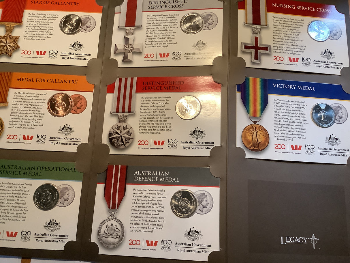 2017 Legends of the Anzacs 14 Coin Uncirculated Coin Set.