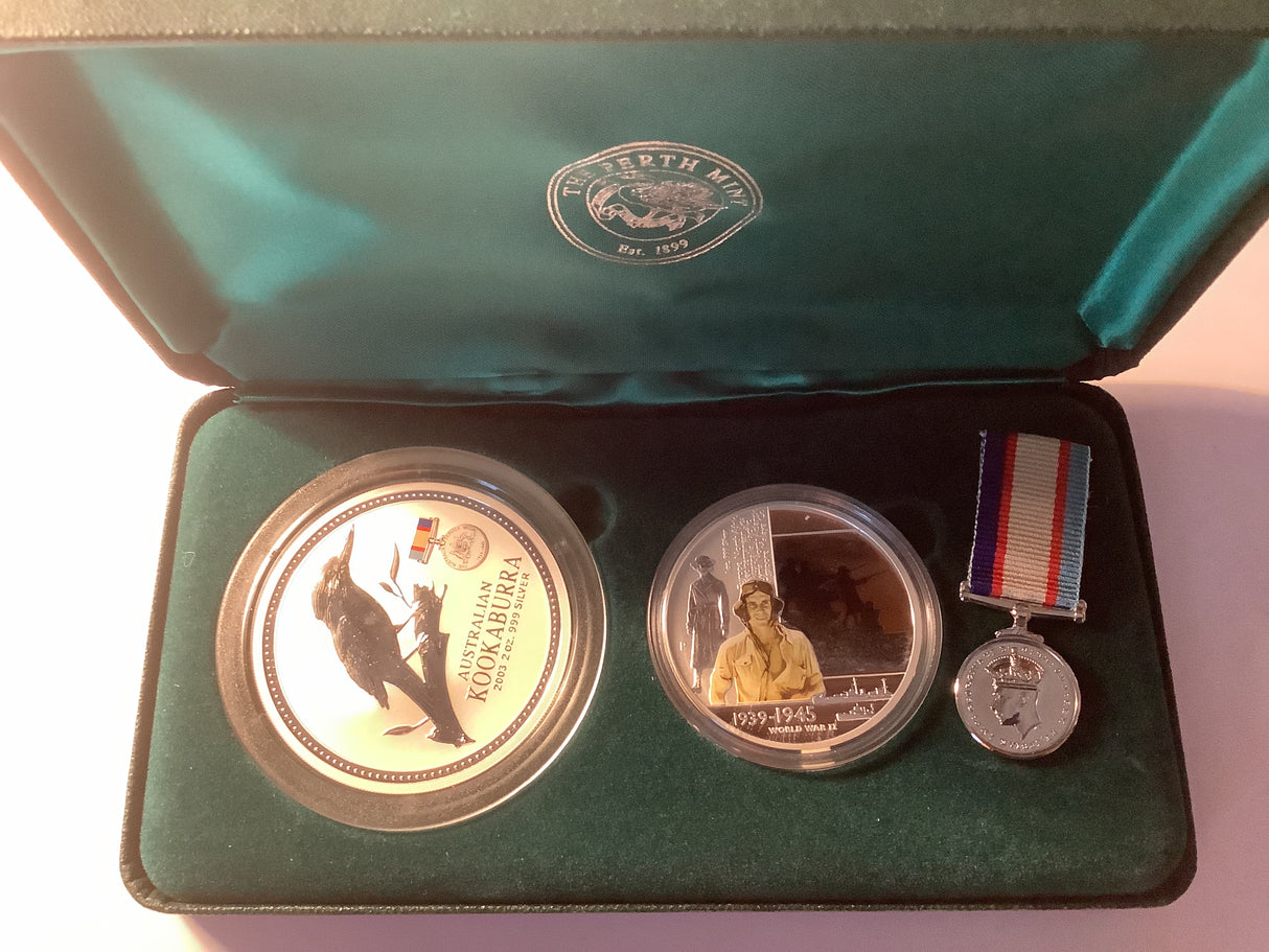 2003 Australians War. World War 2 1939-1945. Two Coin Set and Medallion Series