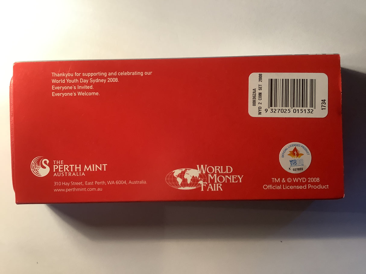 2008 World Money Fair Coin Show Special. Two Coin Set World Youth Day.