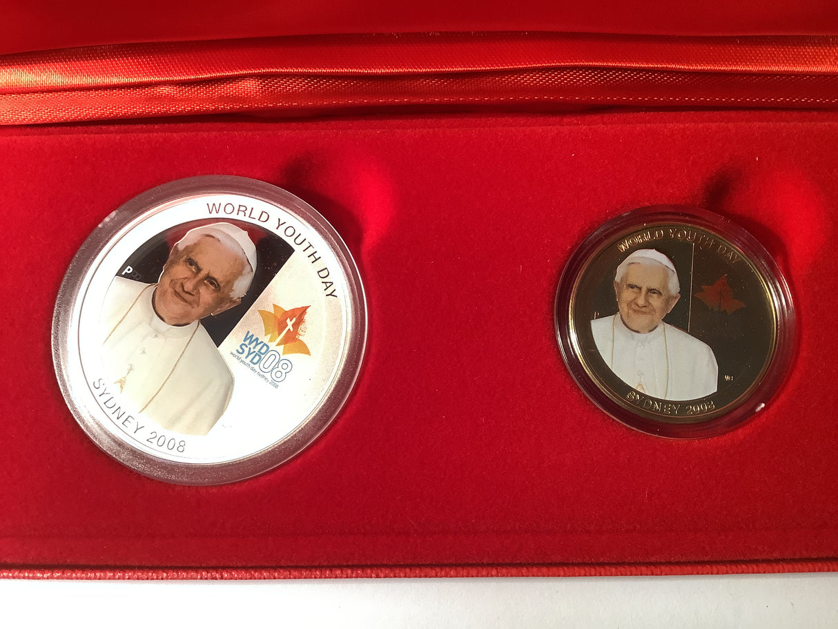 2008 World Money Fair Coin Show Special. Two Coin Set World Youth Day.