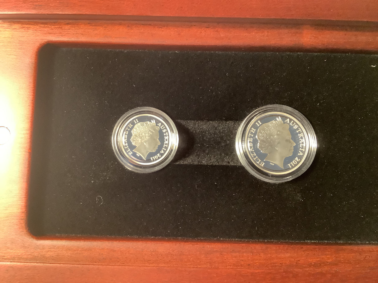 2011 Two Coin Fine Silver Proof Set.