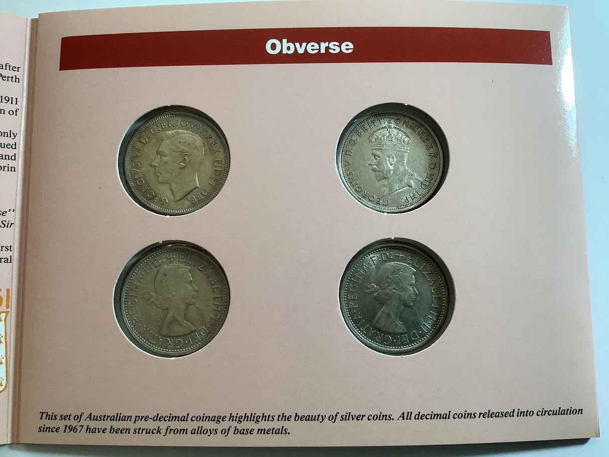Australian Pre-Decimal Coin Set. Souvenir Set of Australian Florins