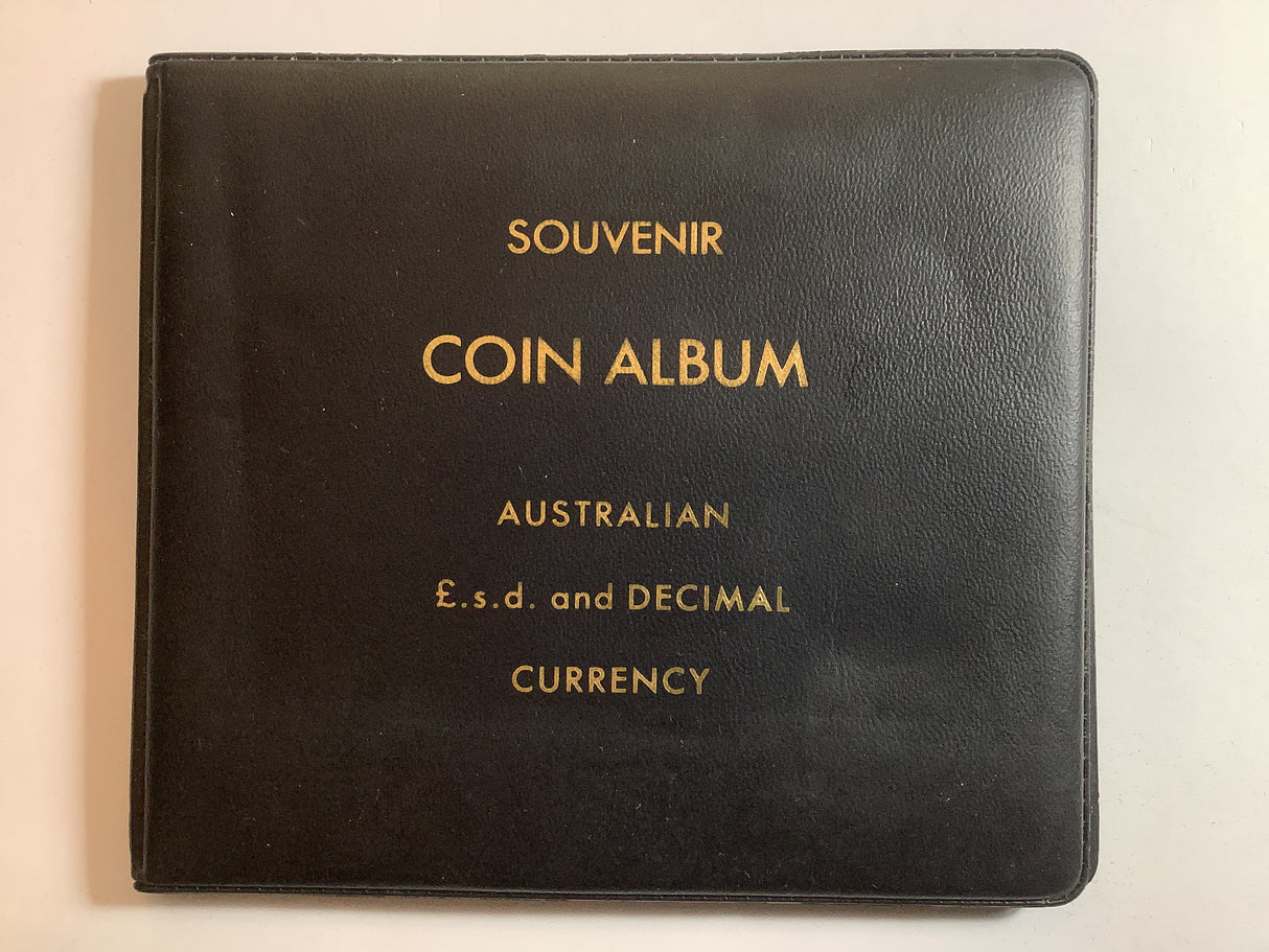 Australian Souvenir Coin Album Black. Australia L.S.D and Decimal Currency