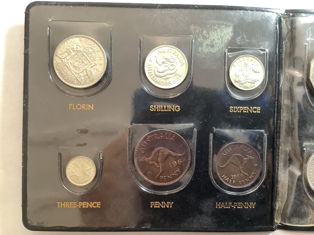 Australian Souvenir Coin Album Black. Australia L.S.D and Decimal Currency