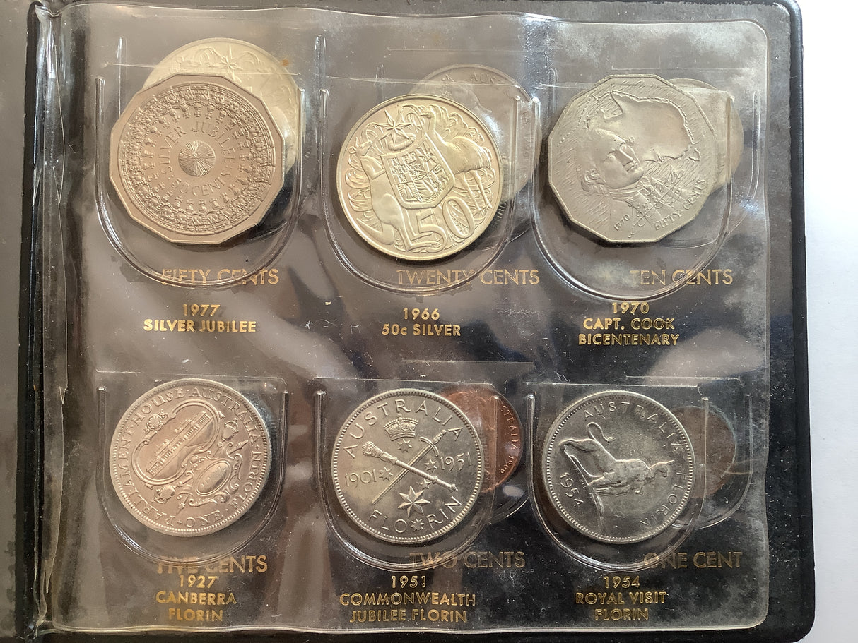 Australian Souvenir Coin Album Black. Australia L.S.D and Decimal Currency