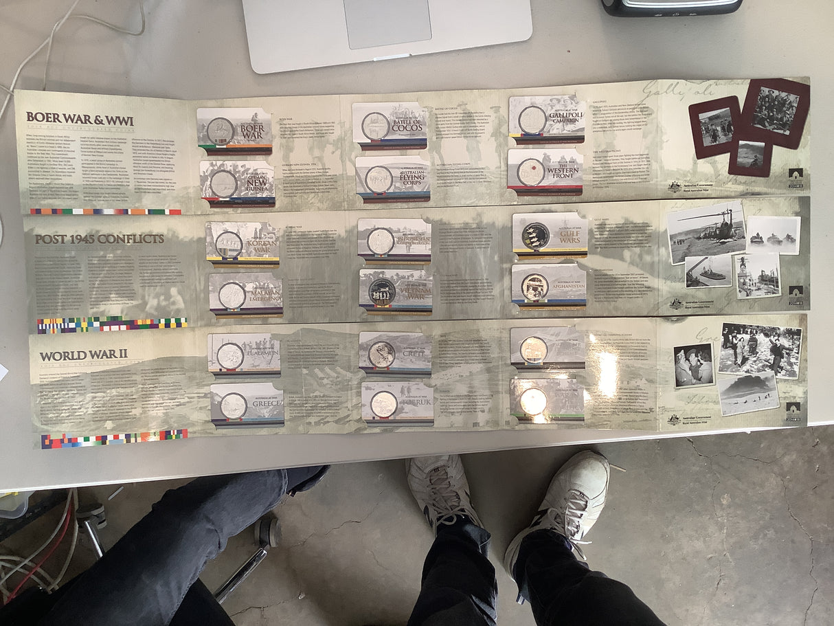 2014-2016 Australia at War Complete 18 Coin Set.