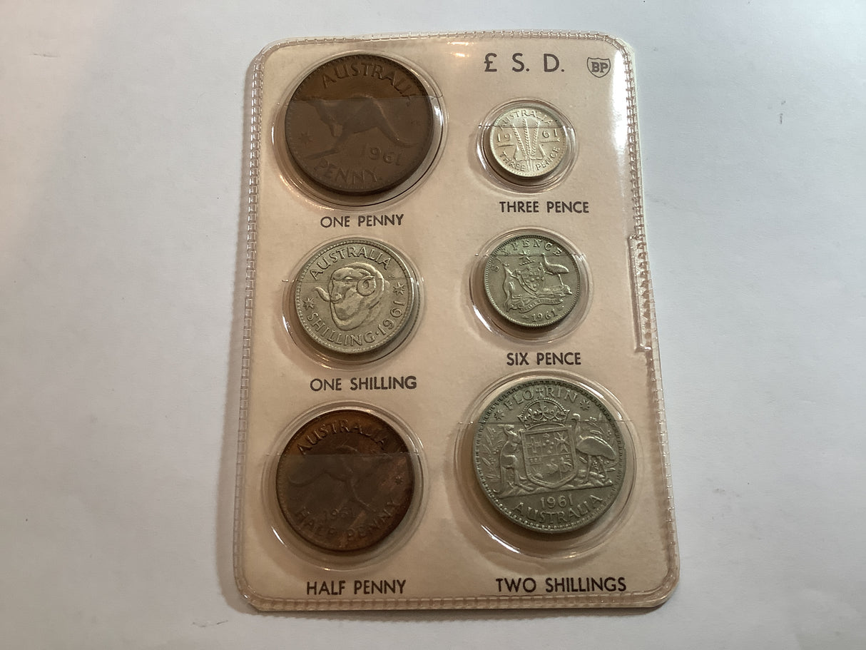 Australian Souvenir Coin Wallet. Pre-Decimal Coin. Circulated