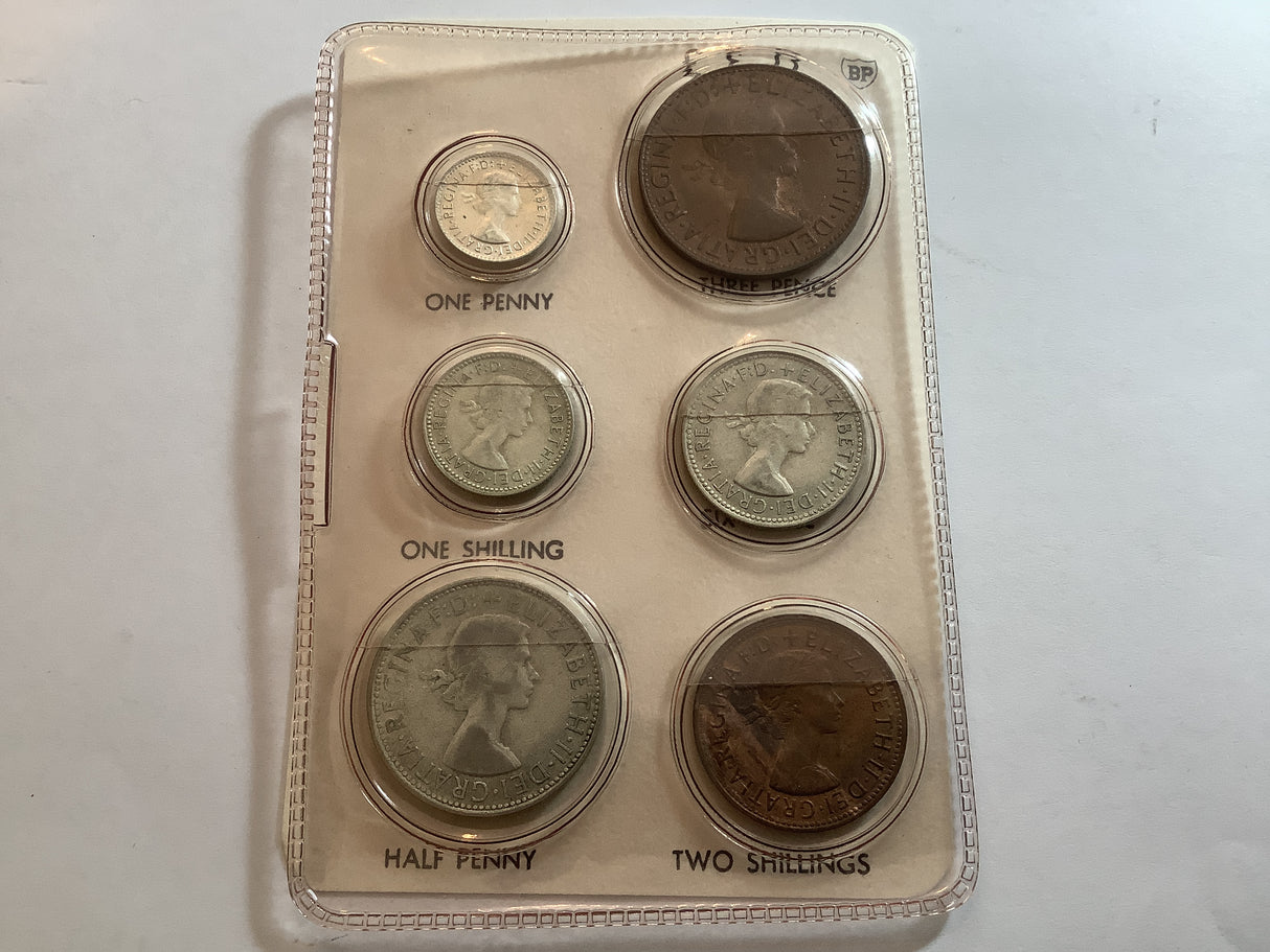 Australian Souvenir Coin Wallet. Pre-Decimal Coin. Circulated