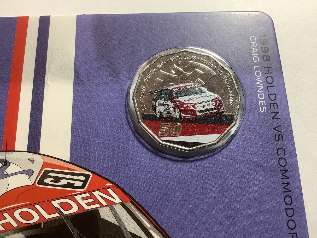 2020 50c 1998 Holden VS commodore uncirculated carded coin