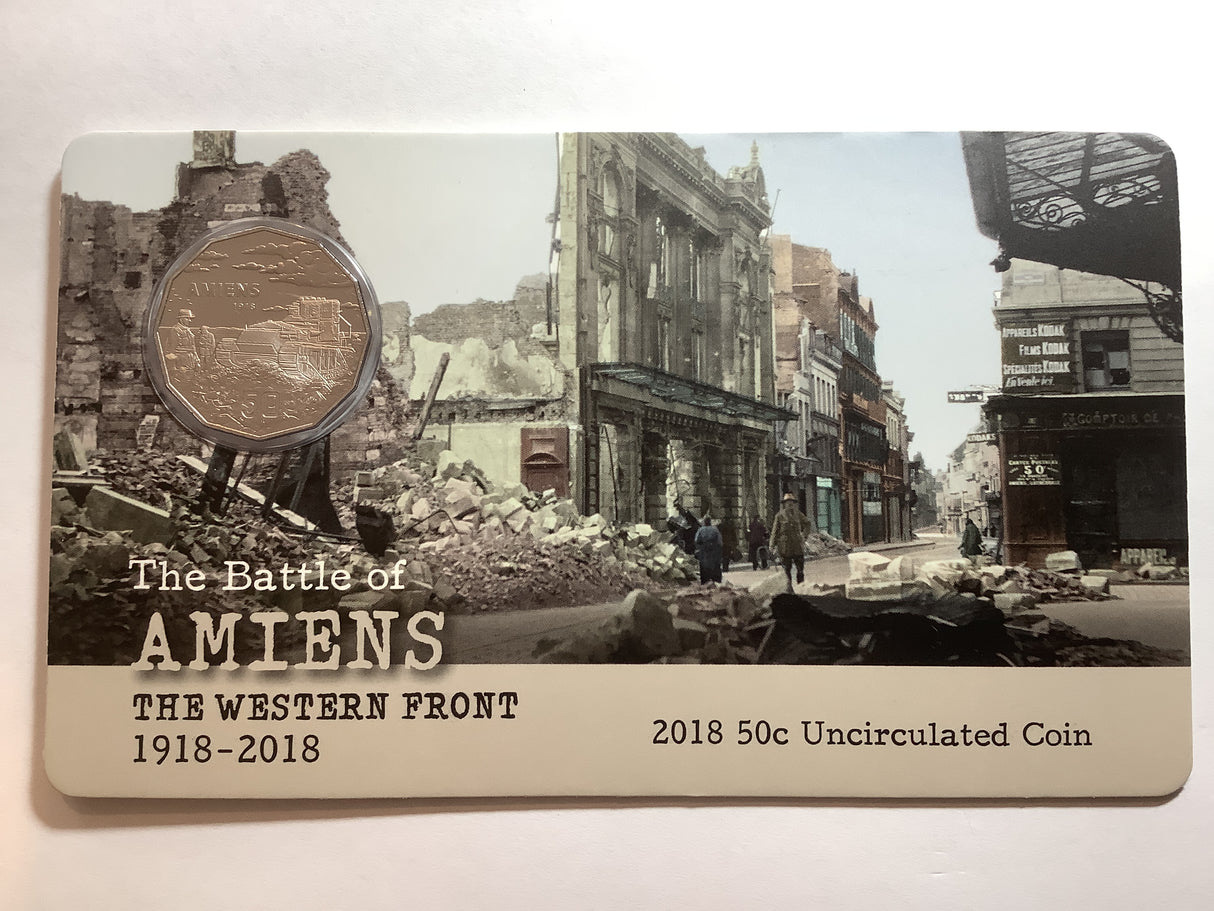 2018 50c The battle of Amiens uncirculated carded coin