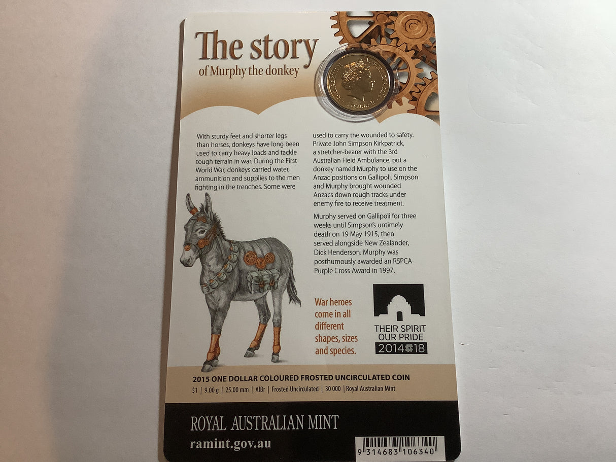2015 $1 Unlikely Heroes Great and Small. Murphy The Donkey