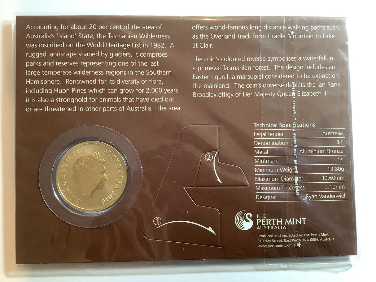 2010 $1 Celebrate Australia. World Heritage Site.Tasmanian Wilderness