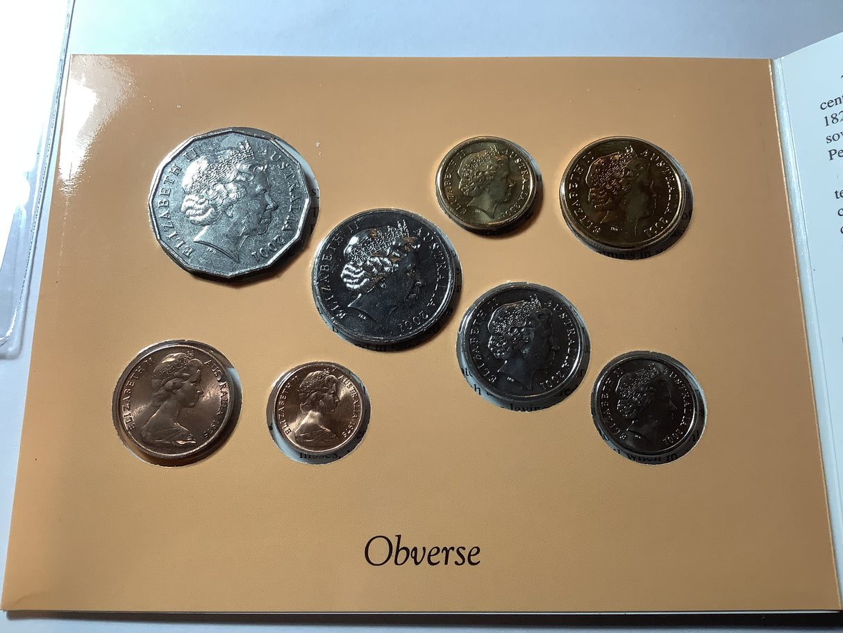 2001 Australian Uncirculated Set. Sherwood. 1 and 2c coins.