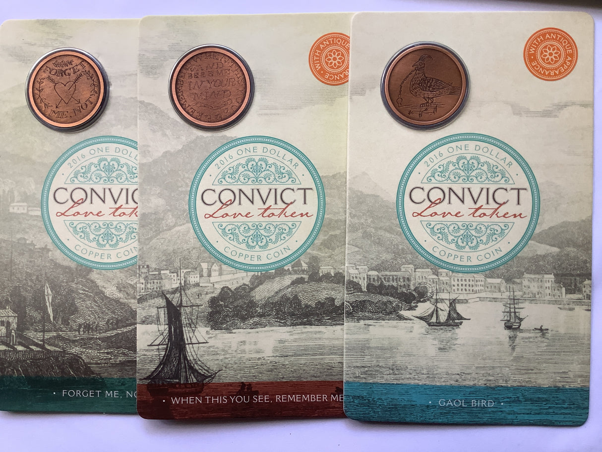 2016 $1 Convict Love Tokens Three Coin Copper Set