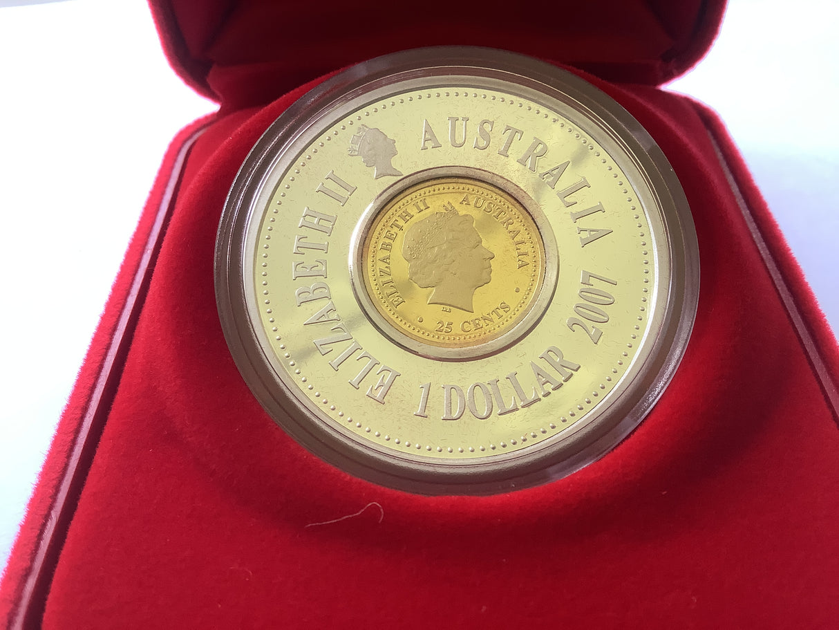 2007 Lunar Holey Dollar and Dump Set. 1 Ounce Silver Proof Coin
