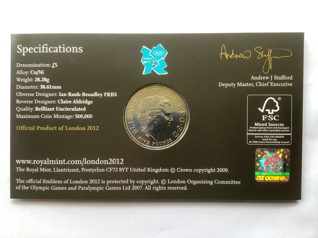 2009 5 Pound Contdown to London Olympics Uncirculated Coin
