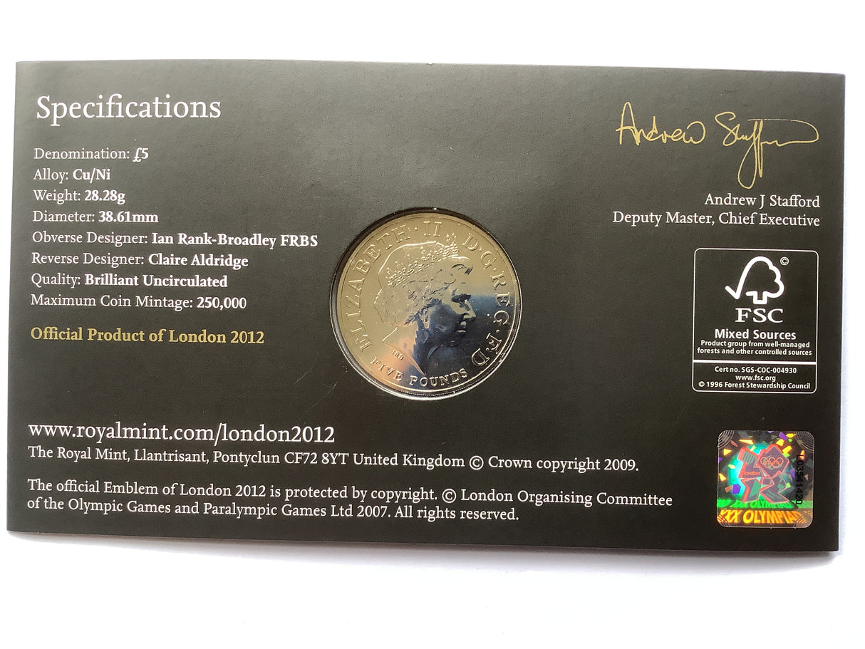 2010 5 Pound Countdown to London Olympics Uncirculated Coin