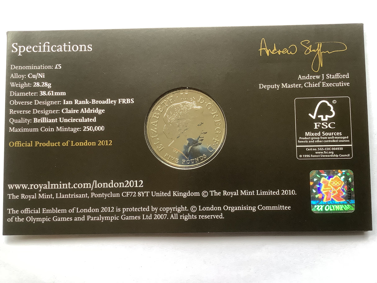 2011 5 Pound Countdown to London Olympics Uncirculated Coin