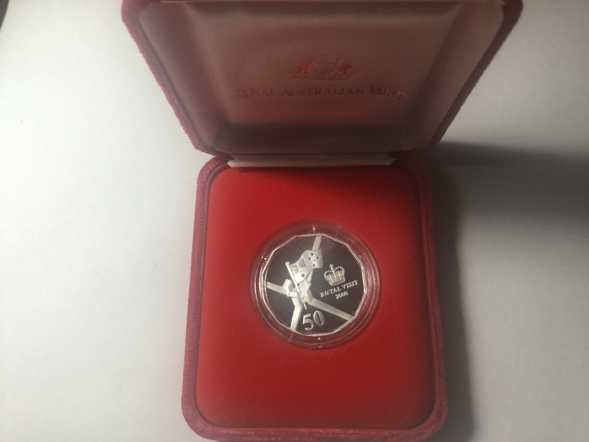 2000 Royal Visit 50c Silver Proof Coin.