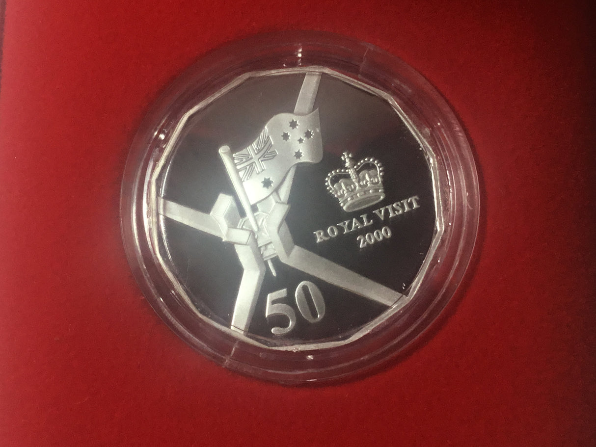2000 Royal Visit 50c Silver Proof Coin.