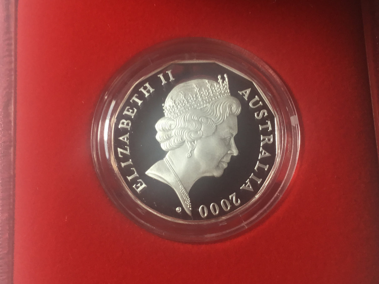 2000 Royal Visit 50c Silver Proof Coin.