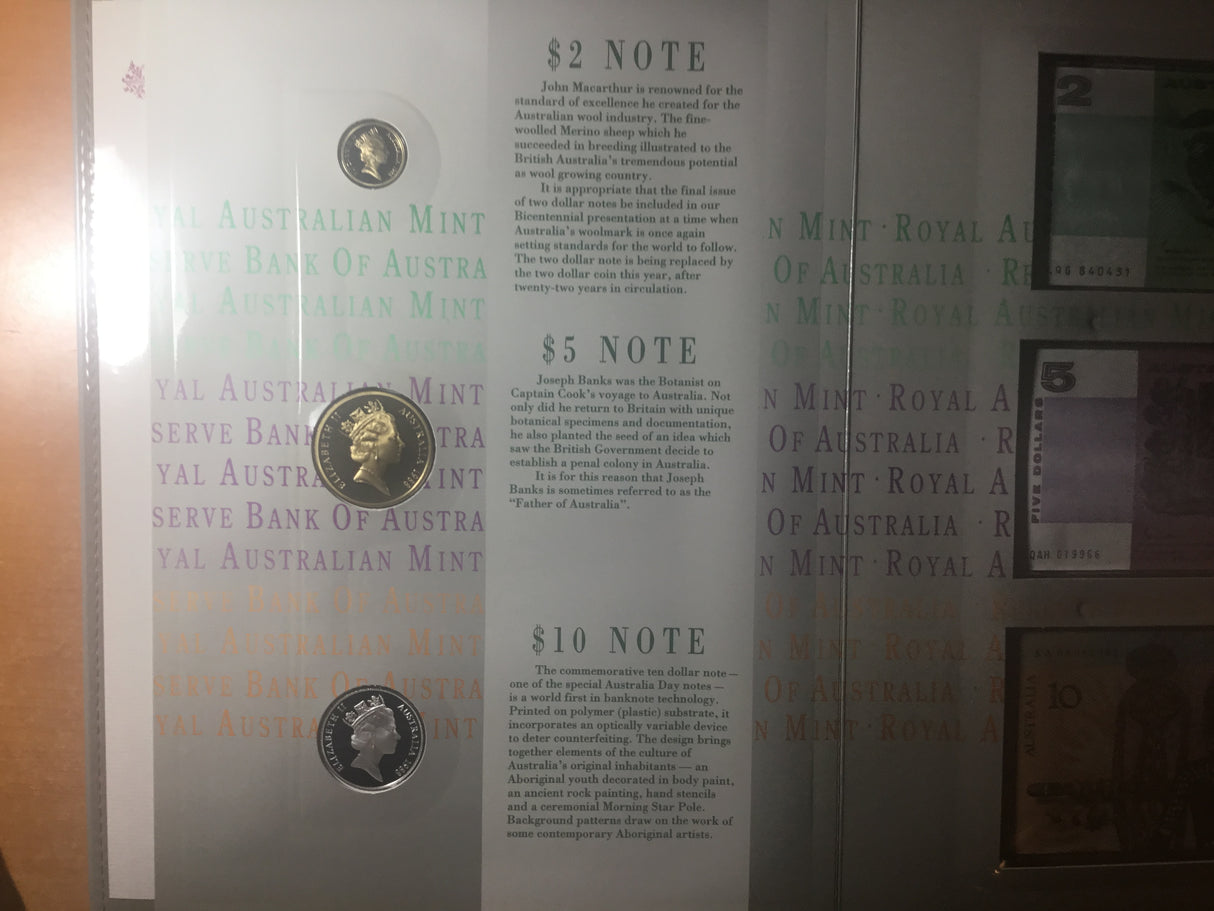 1988 Bicentennial Coin & Note Collection.