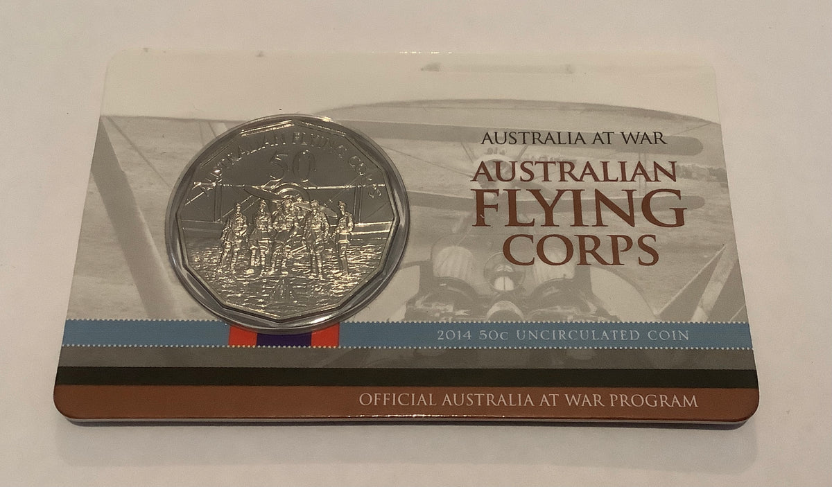 2014 50c Uncirculated Carded Coin. Australian Flying Corps.